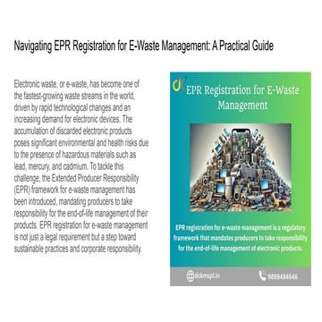 Understanding the Benefits of EPR Registration for E-Waste Management