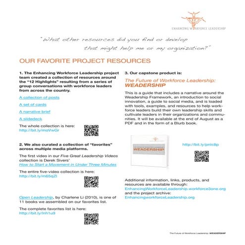 Enhancing Workforce Leadership Resource Handout