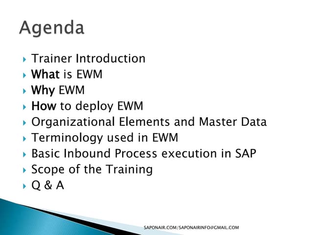 SAP EWM TRAINING