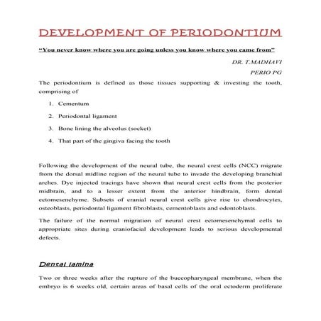 Development of periodontium 