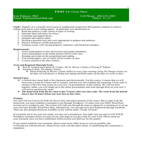 Ewrt 1 a green sheet