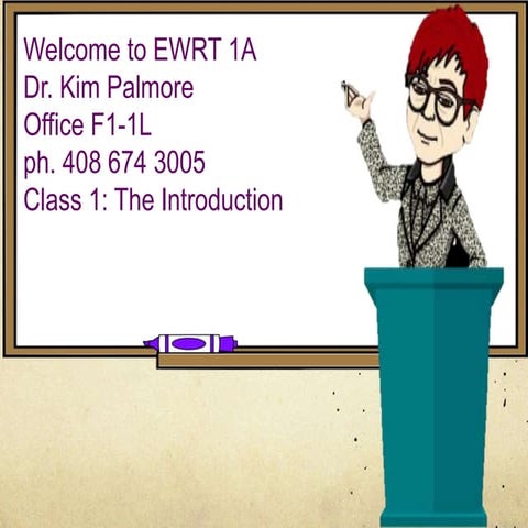 Ewrt 1 a online class 1 introduction hybrid | PPTX