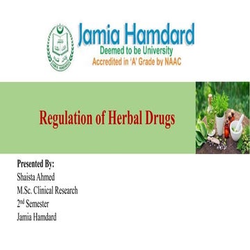 Regulation of herbal drugs