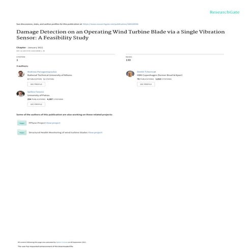 EWSHM2020PRE-PRINTDamageDetectiononanOperatingWindTurbineBladeviaaSingleVibra...