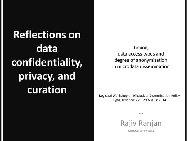 Microdata anonymization considerations