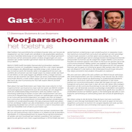 Voorjaarsschoonmaak in het toetshuis