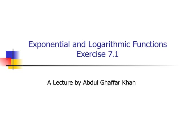 Exponential and Logarthmic funtions (1)