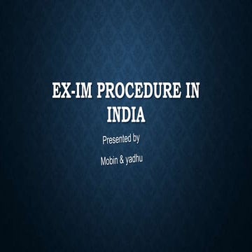 Ex im procedure in india