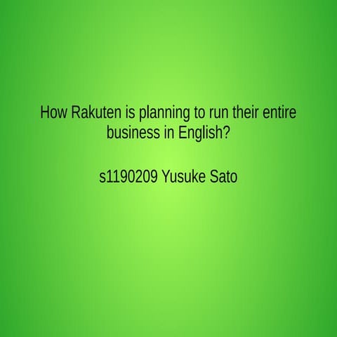 Rakuten Case Analysis | PDF