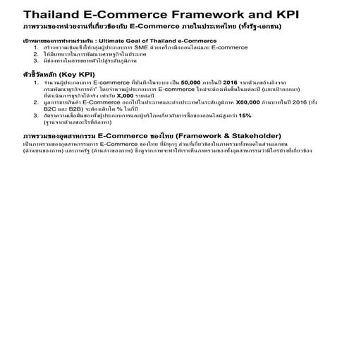 Thailand ecommerceframeworkgoal kpi-2015