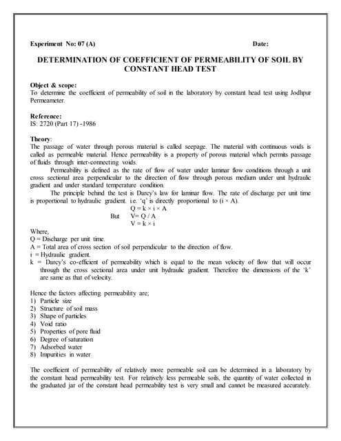 permeability of soil in sri lanka analysis | PPT