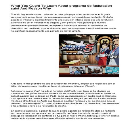 What You Ought To Learn About programa de facturacion saint And Reason Why