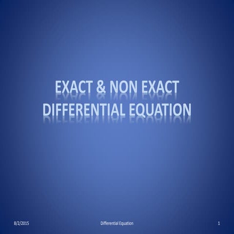 Exact & non differential equation