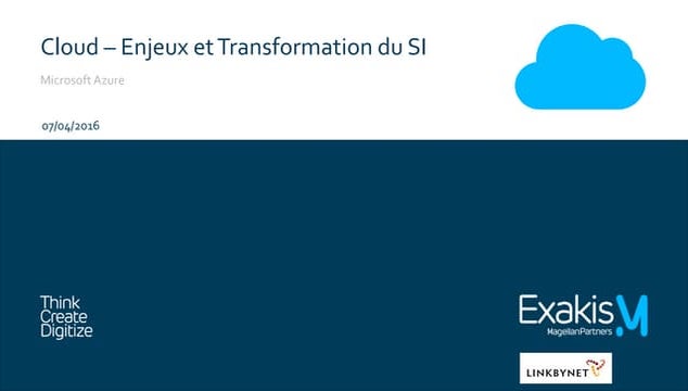 Exadays   cloud – Enjeux et Transformation du SI