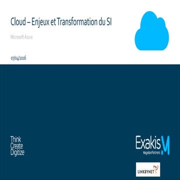 Exadays   cloud – Enjeux et Transformation du SI