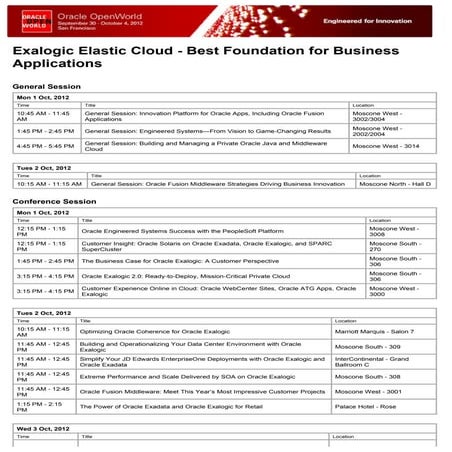 Oracle Exalogic at OOW 12