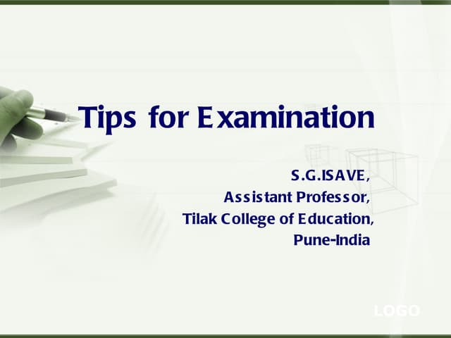 Exam Tips