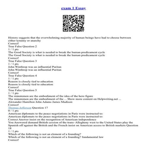 Exam 1 Essay