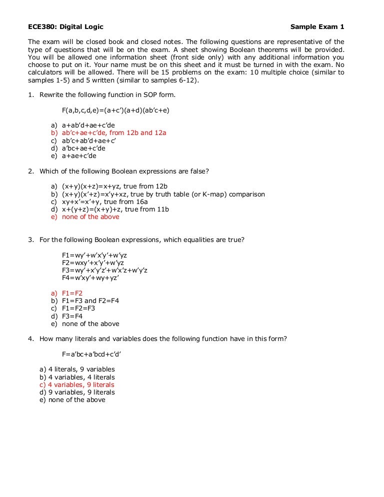 Exam1 Example With Solutions Exam1 Example With Solutions