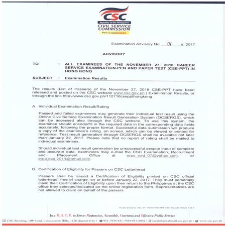 Exam advisory01s2017 Nov27_hongKong