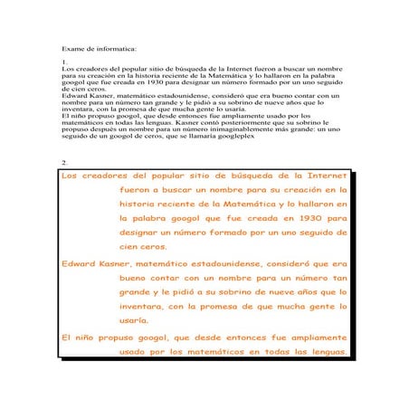 Exame de informatica