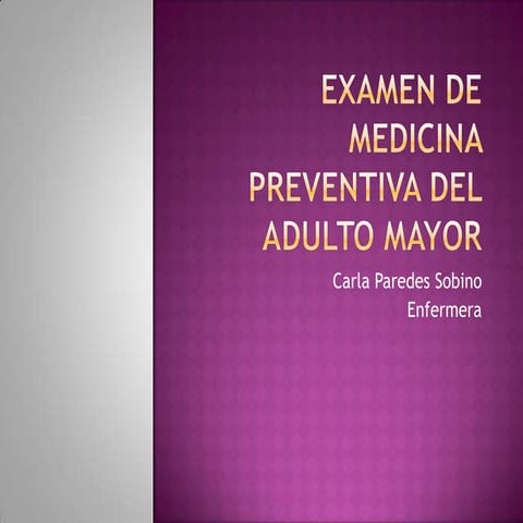 Examen de medicina preventiva del adulto mayor | PDF