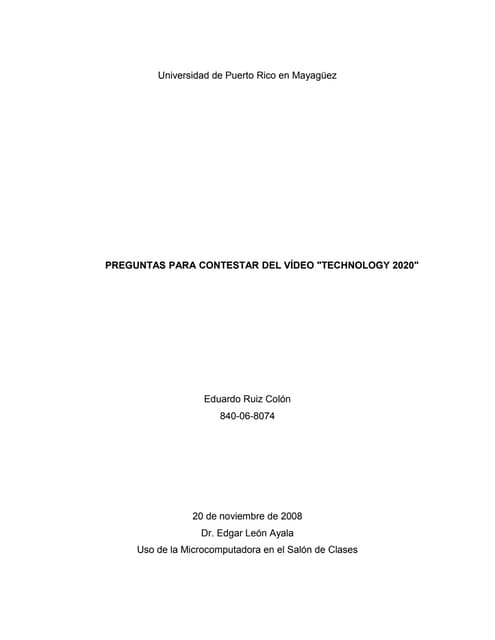 Examen Sobre Pelicula