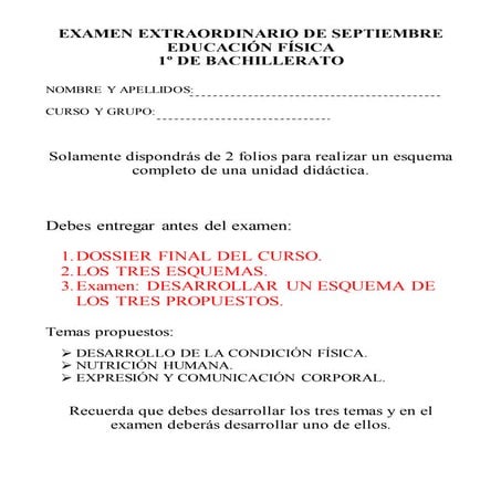 Examen 1º bachillerato septiembre