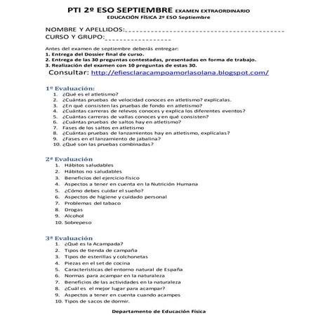 Examen 2º eso septiembre