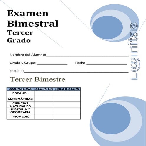 Examen 3er bimestre-tercer-grado