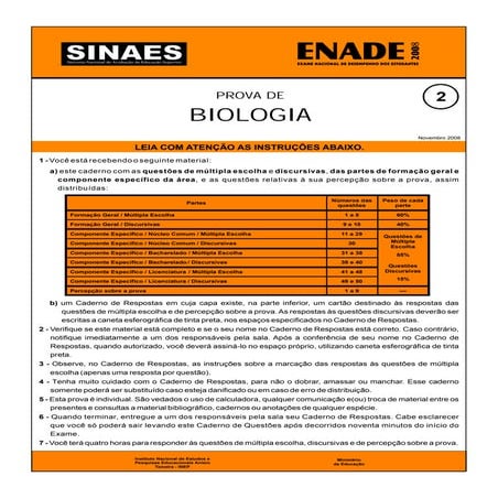 Exame nacional desempenhoestudantes_enade_biologia_2008_prova