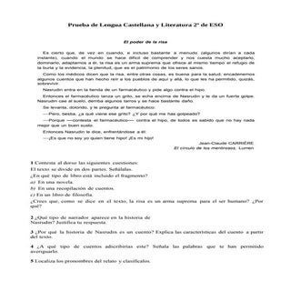 Examen adaptado sintaxis 2º Eso