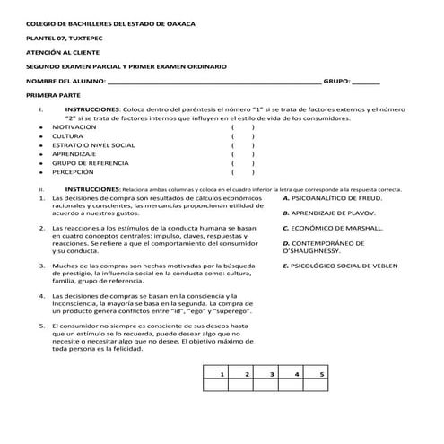 Examen atencion al cliente