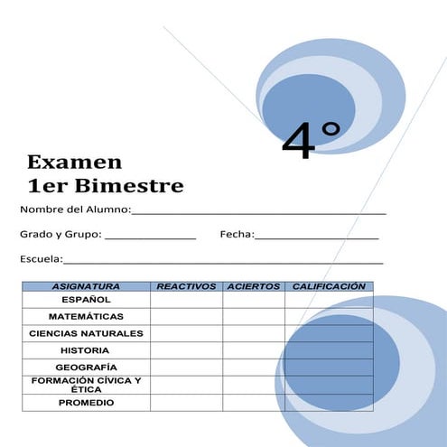 Examen bloque i cuarto año