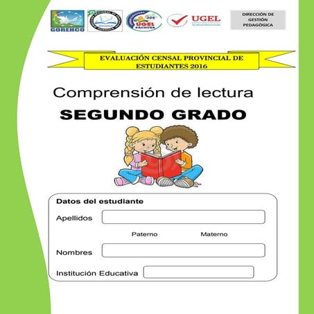 ECE COMUNICACION CUARTO GRADO DE PRIMARIA