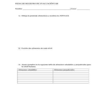 Examen ciencias naturales 3º primaria