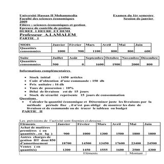 Examen contro  gestio 2009