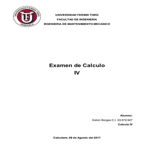 Examen de calculo iv