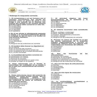 Examen de filosofía