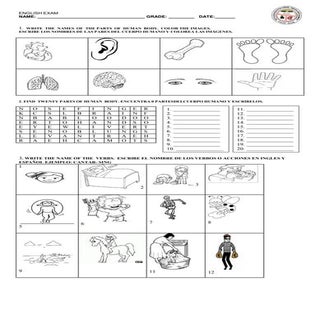 Examen de inglés 6o