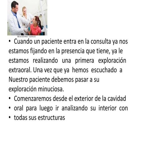 Examen de la cavidad oral