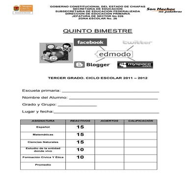 Examen del quinto bimestre 2011 2012