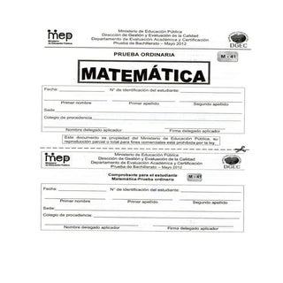 Examen de matemática de bachillerat...