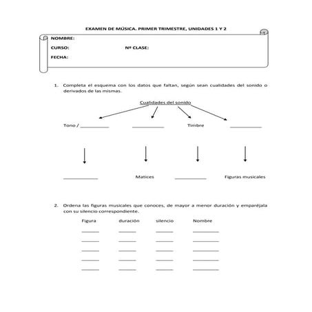 Examen De MúSica 1ª Evaluacion