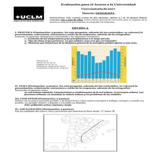 Examen de selectividad. geografía, ...