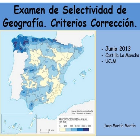Criterios corrección. Examen de Geografía junio 2013 en Castilla la Mancha