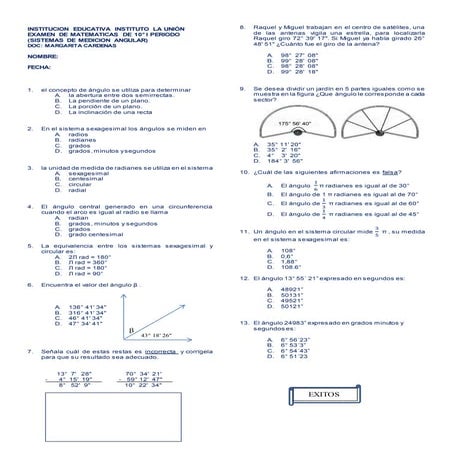 Test de sistemas de medicion angular I periodo