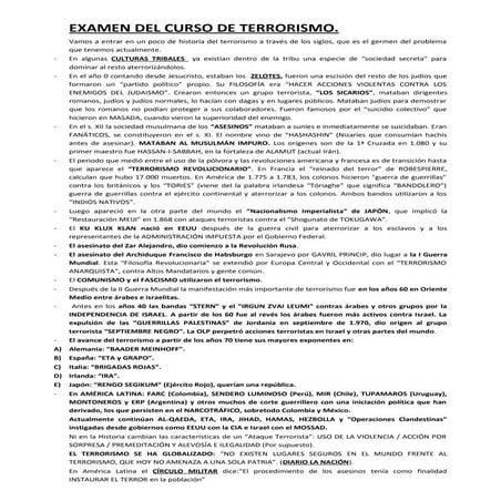 TERRORISMO EN ESPAÑA Y GLOBALIZACIÓN