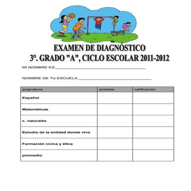 Examen diagnostico tercer grado 2011 2012 (reparado)