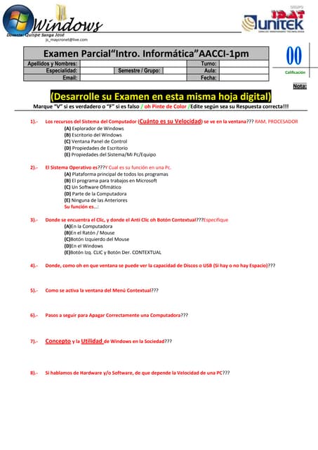 Examenes de computacion | PDF